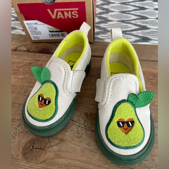 Vans Other - Vans: Toddler Green and Cream Avocado Slip-On Shoes